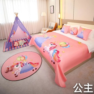 Source usine dessin animé design chambre d'enfants chambre familiale couvre-<span class=keywords><strong>lit</strong></span> taie d'oreiller ensemble de quatre pièces - Product Image 6