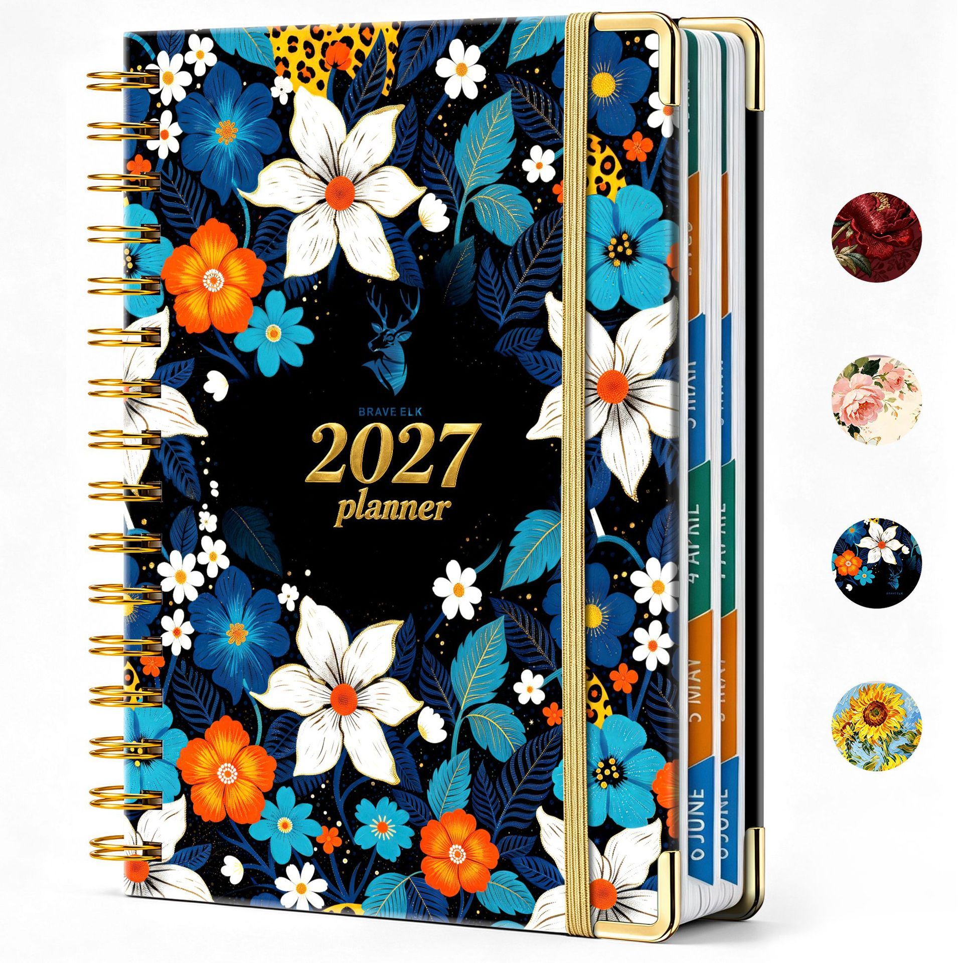 Fondo azul-patrón floral