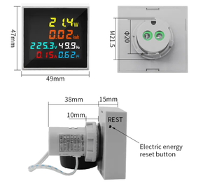 D48-2058 Đ<span class=keywords><strong>a</strong></span> Chức Năng Kỹ Thuật Số 6 Trong 1 AC 50-300V 250-450V Vôn Kế Ampe Kế Năng Lượng Bảng Điều Chỉnh Mét - Product Image 3