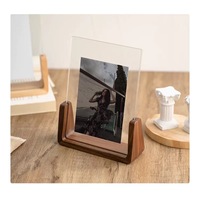 Cadres photo en acrylique en bois Cadre photo en forme de U Support photo Cadres photo transparents sans cadre avec socle en bois