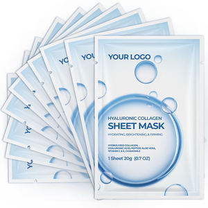 Masque facial en feuille d'acide hyaluronique et de collagène - Hydratant et raffermissant, éclaircissant et anti-âge pour tous types de peau - Product Image 1