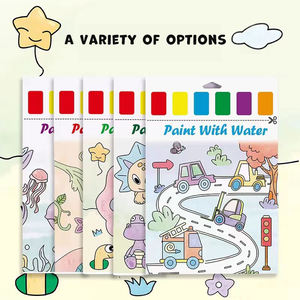 <span class=keywords><strong>Livre</strong></span> de peinture à l'eau, <span class=keywords><strong>livre</strong></span> d'activités de coloriage à l'eau avec palette d'<span class=keywords><strong>aquarelle</strong></span> intégrée, kit artistique éducatif pour les tout-petits - Product Image 1