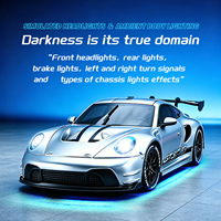 Voiture RC de drift Zhorya à l'échelle 1:43, 2.4G, 4 roues motrices, gyroscope, semi-propulsive, avec lumières LED, servomoteur, suspension et télécommande