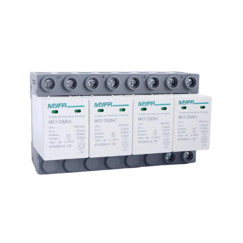 High Voltage AC SPD Surge Protection Device for Photovoltaic 4P 25kA 2.4Kv