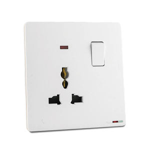 Interruptor <span class=keywords><strong>de</strong></span> Pared Estándar del Reino Unido, Suministro Directo <span class=keywords><strong>de</strong></span> Fábrica, 1 Tomacorriente Individual <span class=keywords><strong>de</strong></span> 13A, Tomacorriente Multifunción con Luz <span class=keywords><strong>de</strong></span> Neón - Product Image 1