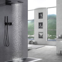 Ensemble de douche mural noir mat en laiton, fabrication OEM/ODM, vente en gros, usine de Kaiping