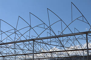 Canalón conectado diente de sierra Multi Span invernadero cubierta de película de plástico ventilación de techo para flores vegetales con cortina de sombra - Product Image 4