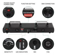 Lampu Laser Panggung Disko 5 Sinar Lampu DJ Proyektor Musik LED Biru Remote Control Diaktifkan Suara DMX Dance Bar Pub YSH
