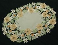 Napperon carré jetable brodé motif tournesol floral, entièrement ajouré, en polyester/coton, 36x36, pour mariage et maison