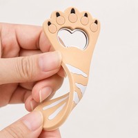 Décapsuleur de bouteille de bière en PVC souple en forme de patte de chat 3D personnalisé, directement de l'usine, faible MOQ, ergonomique, en métal, outil de bar
