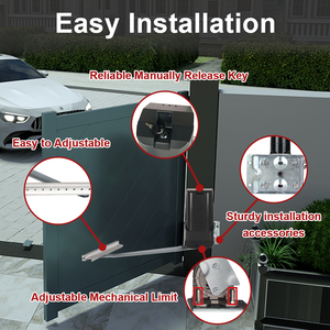 PKM-B05 DC 12V 300kgs Mỗi lá thứ hai cánh tay khớp nối ngoài trời tự động mở cổng xoay đôi với khóa - Product Image 5