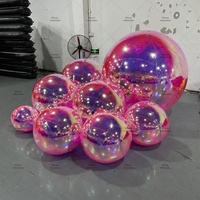 Ballon miroir en PVC coloré à vente chaude 100 cm Boules miroir brillantes Sphère miroir gonflable pour décoration