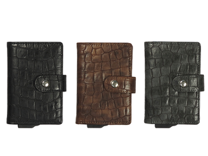 Porte-cartes CardHoda à texture crocodile, protection RFID, portefeuille court unisexe, fermeture à pression, design minimaliste - Product Image 6