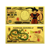 Set Uang Kertas Emas Tema Pahlawan Klasik Berlapis 24K Tahan Air PVC Kartu Kenang-kenangan Anime Populer Koleksi Hadiah