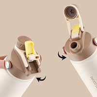 Bouteille d'eau portable avec poignée pour voyage en extérieur, en acier inoxydable 304, intérieur revêtu de titane, gourde sport isotherme sous vide 12-24