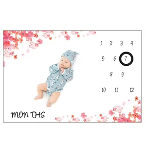Muslin Tree <strong>Milestone</strong> Monthly <strong>Blanket</strong> Double Sided Baby <strong>Milestone</strong> Baby Swaddling <strong>Blanket</strong> - Product Image 4