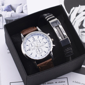Set Orologio di Lusso con Orologio + Bracciale + Scatola per Donna con Bracciale di Cristallo e Set per Uomo, Set di Orologi da Polso all'Ingrosso - Product Image 2