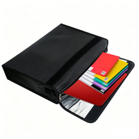 Sac de sécurité ignifuge et imperméable 38x28x7.5cm, pochette de rangement pour documents et argent en fibre de verre enduite de silicone