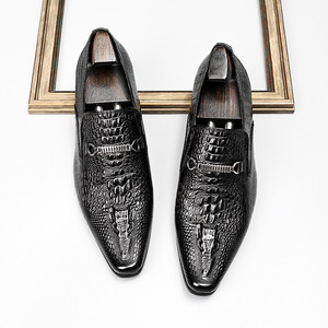 Chaussures habillées pour hommes à bout pointu, imperméables, à semelle épaisse, en cuir véritable, pour les fêtes, les occasions professionnelles - Product Image 3