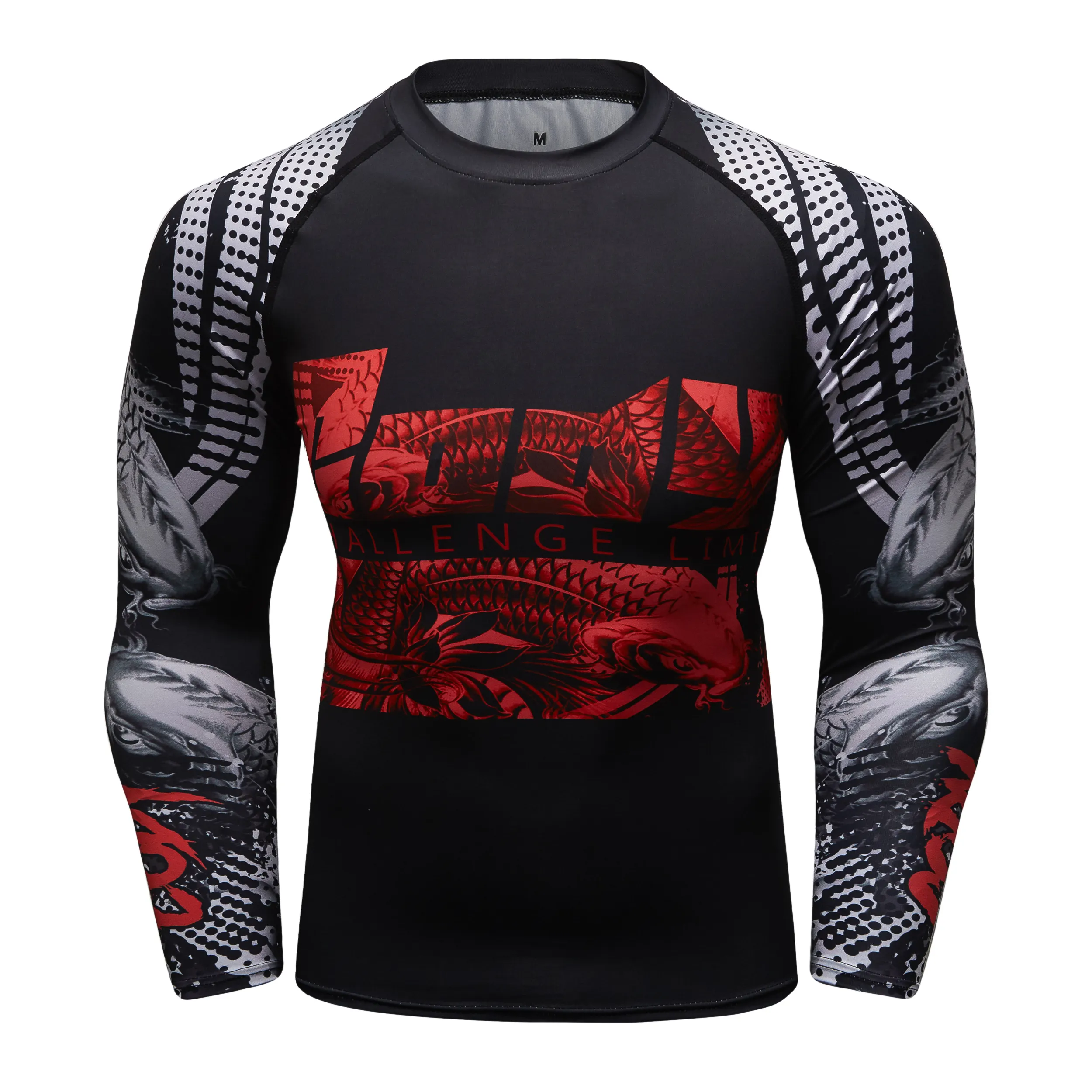 Sublimation Sports Apparel Custom Printed MMA Rash Guard Shirts Men