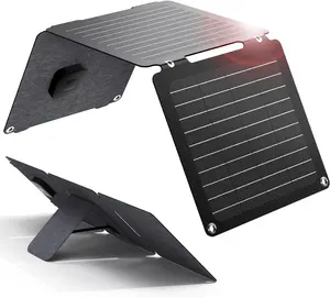 شاحن طاقة شمسية للتخييم لوح شمسي محمول 21 وات 28 وات منفذ USB 40 وات لوح شمسي Etfe قابل للطي