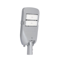 Lampadaire LED à double module en alliage d'aluminium gris clair, alimenté en courant alternatif, haute luminosité, étanche IP66, garantie 5 ans, 4000K, dimmable