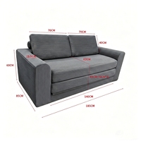 3-in-1 Konvertierbares Kompressions-Sofa Murphy-Bett mit Sofa Hochdichter Schaumstoff Ausklappbares Gästeschlafsofa Aufblasbares Sofabett Couch