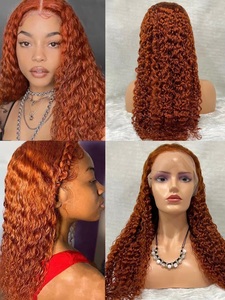 Peluca de Cabello Brasileño con Frente de Encaje 13x4, Color Rojo Vino Borgoña 99J, 18 Pulgadas, Ondulado Profundo, Pre-Desplumada, para Mujeres Negras, Venta al Por Mayor - Product Image 5