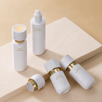 Nouvel ensemble de flacons en verre blanc mat de luxe avec pompe à pression, flacon pour lotion essence, pot de crème pour le visage 50g, emballage cosmétique pour soins de la peau
