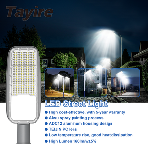 مصباح شارع LED مقاوم للماء IP66 عالي الإضاءة SMD3030 من الألومنيوم المصبوب 30 واط 50 واط 100 واط 150 واط للاستخدام الخارجي في الطرق الريفية - Product Image 2