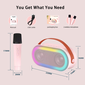 P6, portátil, inalámbrico, RGB, luces LED, fiesta, <span class=keywords><strong>canciones</strong></span> de música cristiana con máquina de Karaoke para cantar en casa, micrófonos, Mini sistema de altavoz - Product Image 4