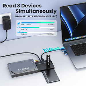 Adaptador USB a M.2 SATA IDE, caja externa para disco duro, interfaz tipo C para SSD/HDD de 2.5 y 3.5 pulgadas - Product Image 3