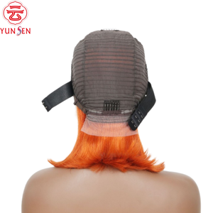 วิกผมบ๊อบสีส้มขิงแบบจีน ผมแท้ชนิดเรมี่  ฐานลูกไม้โปร่งใส ขนาด 8-14 นิ้ว - Product Image 5