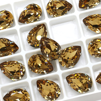 Perles de cristal en vrac en forme de goutte d'eau Dongzhou avec griffes en laiton couleur argent et strass en verre pour la fabrication de bijoux DIY