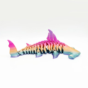Bộ xương cá mập đầu búa đồ chơi in <span class=keywords><strong>3D</strong></span> với các khớp di chuyển hoàn toàn có thể tự do xoay hình dạng, quà tặng đồ chơi sáng tạo - Product Image 1