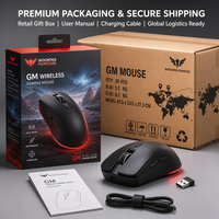 Mouse Gaming Wooking GM Dual Mode Wireless Optical Silent Ergonomic Ringan dengan Lampu RGB, DPI Dapat Diatur, 2.4G, Stok Tersedia