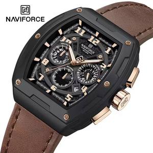 NAVIFORCE 8053 Nuevo Reloj de Pulsera de Cuarzo para Hombre, Resistente al Agua, Cronógrafo, Correa de Cuero, Relojes de Negocios Populares, Regalos para Hombre 2026 - Product Image 1