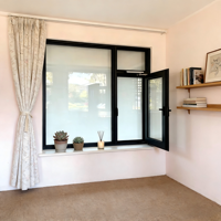 Ventanas Abatibles de Aleación de Aluminio FIDELIS con Doble Vidrio Templado, Diseño Insonorizado, Calificación Energy Star, Estilo Posmoderno