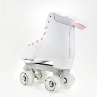 Patins à roulettes ajustables à 4 roues pour enfants, patins à roulettes blancs à double roues pour enfants