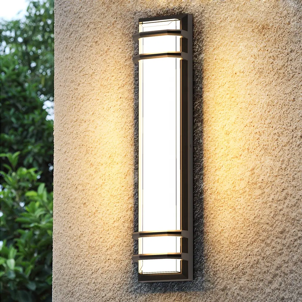 Konut ön kapı için açık alan duvar aydınlatmaları IP65 su geçirmez büyük dış duvar ışıkları balkon bahçe alüminyum LED 220V 80 85