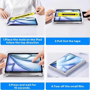 Protection d'écran HD en verre trempé avec plateau d'installation, installation facile sans bulles pour iPad Pro 13, Air 11, 10e génération, 10.9, 11, 9.7 pouces - Product Image 5
