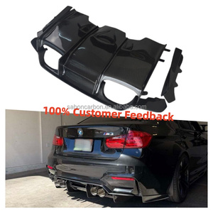 Diffuseur arrière 4 pièces style PM en fibre de carbone pour pare-chocs arrière BMW F80 F82 F83 M3 <span class=keywords><strong>M4</strong></span> 2015-18 - Product Image 1
