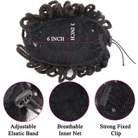 Dreadlocks Petal Bun, Chignon con coulisse, Afro Puff, Coda di cavallo, Estensione di capelli in fibra da donna, corta, voluminosa, intrecciata, a spirale, effetto gusciacca