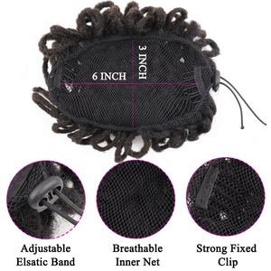 <span class=keywords><strong>Chignon</strong></span> Dreadlocks Pétale à Cordon, <span class=keywords><strong>Chignon</strong></span> Afro Puff, Queue de Cheval Courte et Volumineuse, Tressée, Torsadée, en Fibre, Extension de Cheveux pour Femme - Product Image 4
