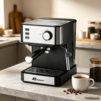 Cafetera Espresso Compacta Anbolife de 20 Bares con Protección contra Sobrecalentamiento y Sobrepresión, Filtro Doble de Acero Inoxidable, Fácil Limpieza, Certificación CE ROHS