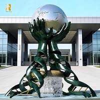 Sculpture de main abstraite en acier inoxydable de grande taille personnalisée RELONG, statue d'art moderne à vendre