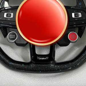 Volante de Fibra de Carbono Forjado Azul para Golf 7.5 <span class=keywords><strong>GTI</strong></span> MK7 <span class=keywords><strong>Polo</strong></span> GTS GTD <span class=keywords><strong>GTI</strong></span> Scirocco R Passat CC R-Line MK6 GLI Passat Jetta - Product Image 5