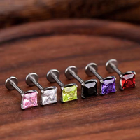 Piercing Hélix en Titane ASTM G23 Unisexe Tendance, Mini Marquise, pour Tragus, Cartilage d'Oreille, Labret, Lèvre, à Dos Plat, Anniversaire