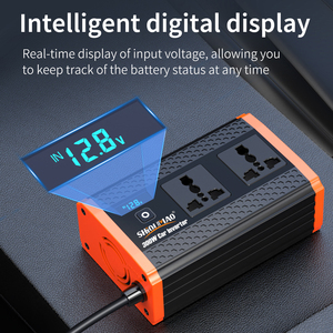 Inverter di Potenza per Auto 300W Convertitore Portatile 12V 220V Onda Sinusoidale Modificata Doppia Presa Universale per Viaggi su Strada Campeggio - Product Image 5