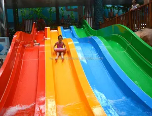 Besar Water Park Peralatan Fiberglass Murah Rainbow Water Slide untuk Dijual